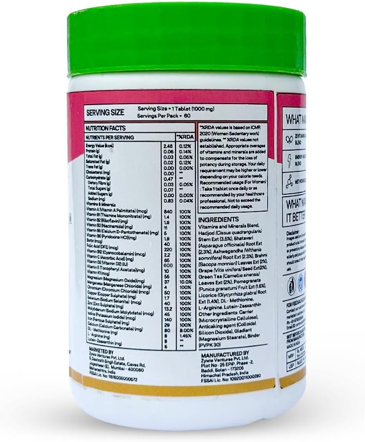 OZIVA Multivitamínico Diario para Mujeres - 60 Cápsulas