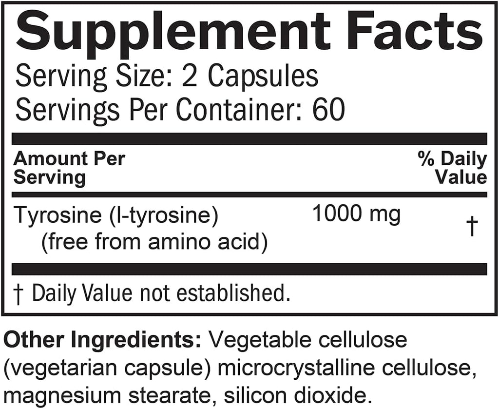 BRAINMD L-Tirosina Dr. Amen - 120 Cápsulas - Apoyo a la Concentración y Claridad Mental - Sin Gluten