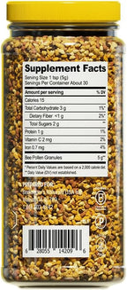 Beekeeper's Naturals - Gránulos de Polen de Abeja 100% Crudo, Enzimas Naturales Preservadas, Fuente de Vitamina B, Minerales, Aminoácidos y Proteína - Paleo y Keto, Sin Gluten (148 g)