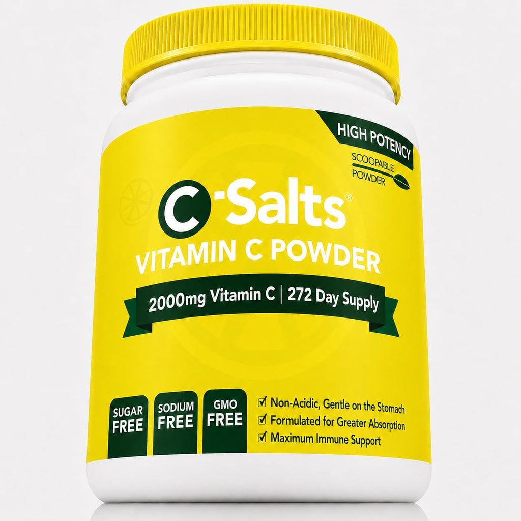 C-Salts Vitamina C en Polvo Tamponada - 4000 mg por Ración, Fórmula Suave, Orgánica, Vegana, Sin Azúcar - 272 Raciones Sabor Limón Lima, 735 g