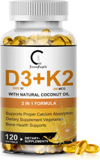 Vitamina D3 + K2 MK-7 5000 UI / 200 mcg - 120 Cápsulas Blandas - GPGP GreenPeople