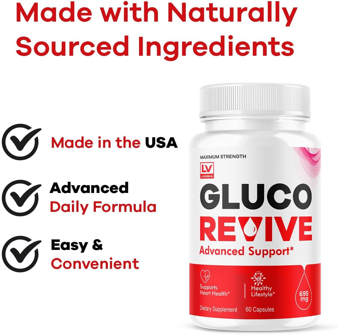 Gluco Revive Cápsulas (2 Paquetes) - Fórmula Avanzada de Apoyo Nutricional