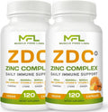 MUSCLE FOOD LABS Z D C Plus | Vitamina C (500 mg) + Vitamina D3 + Zinc + Cúrcuma + Jengibre + Lisina | Sin OGM y Sin Gluten | Cápsulas Vegetales | 2 Envases