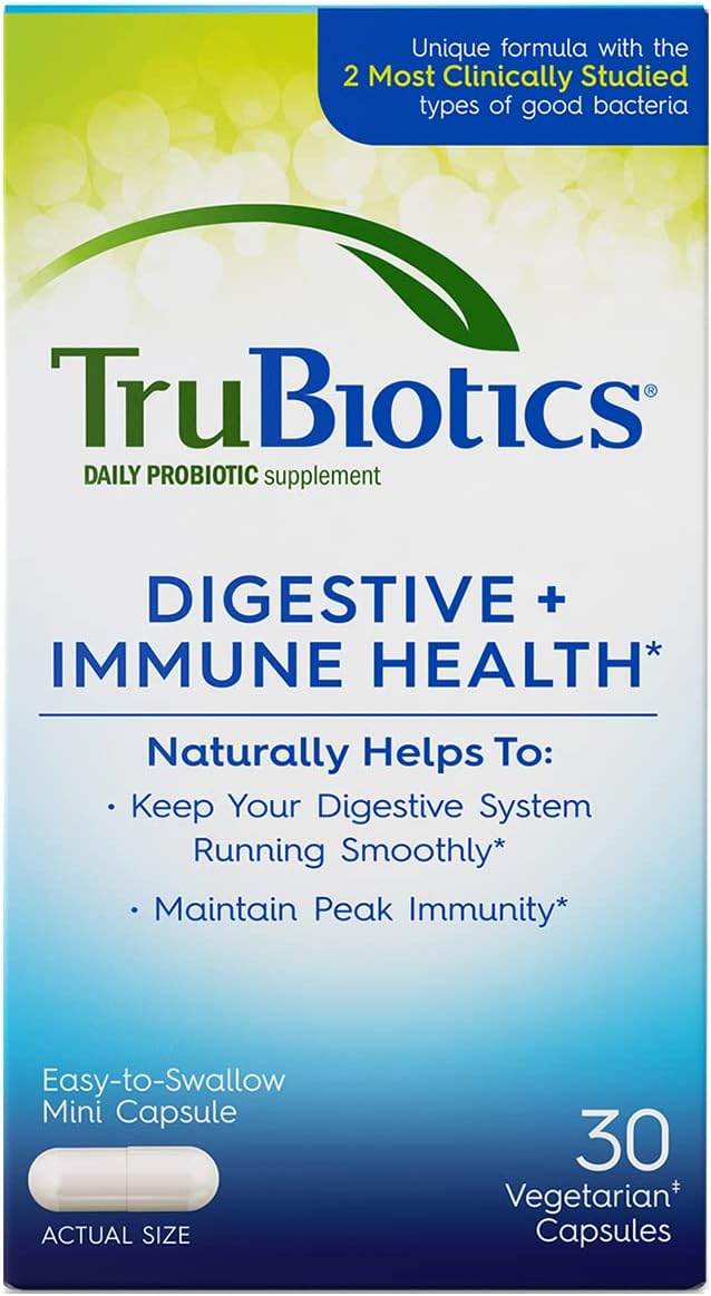 TruBiotics Daily Probiotic, 30 Cápsulas - Sin Gluten, Sin Soja, Apoyo Digestivo e Inmunitario
