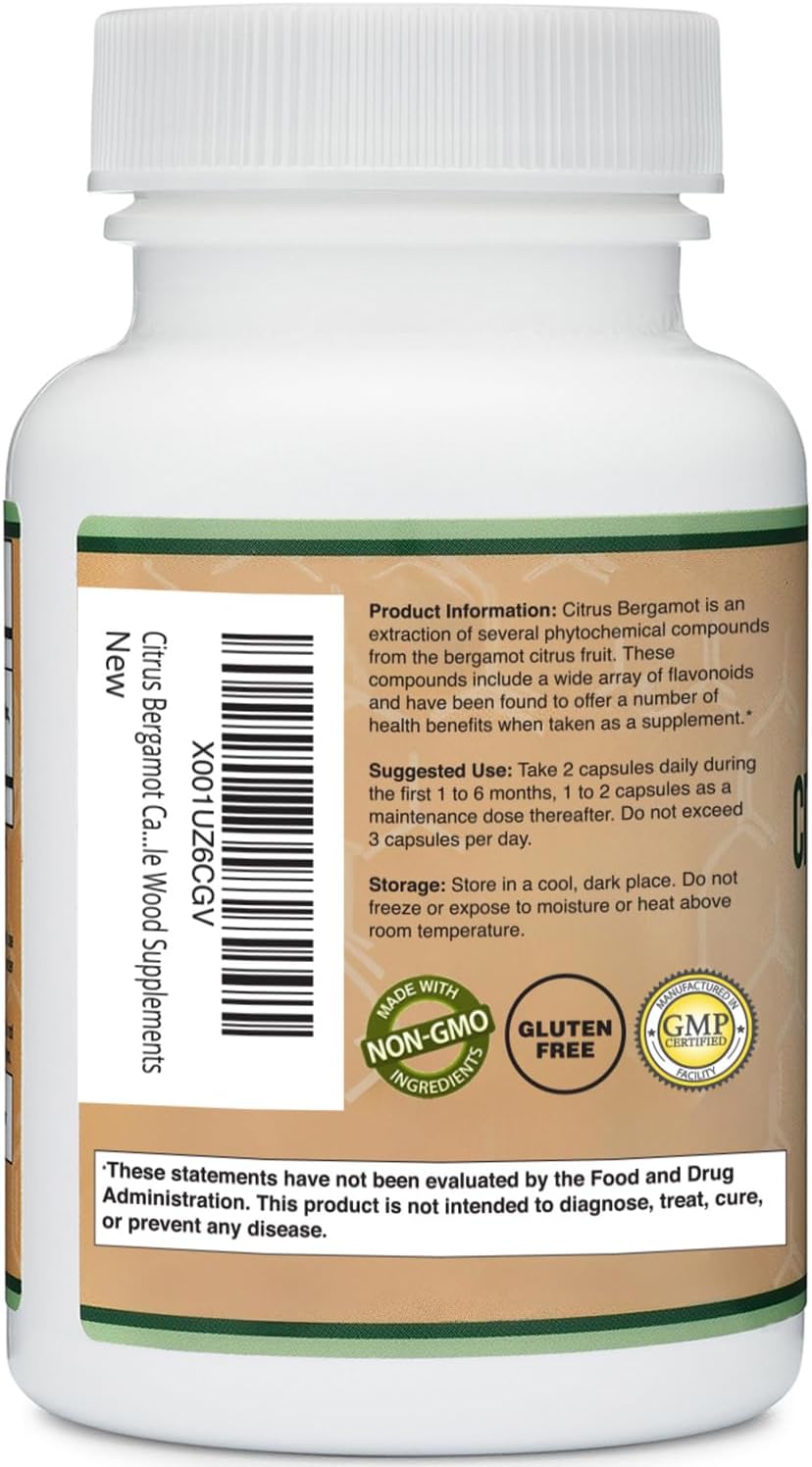 Double Wood Citrus Bergamot - 1000mg, 60 Cápsulas (Certificado NSF)