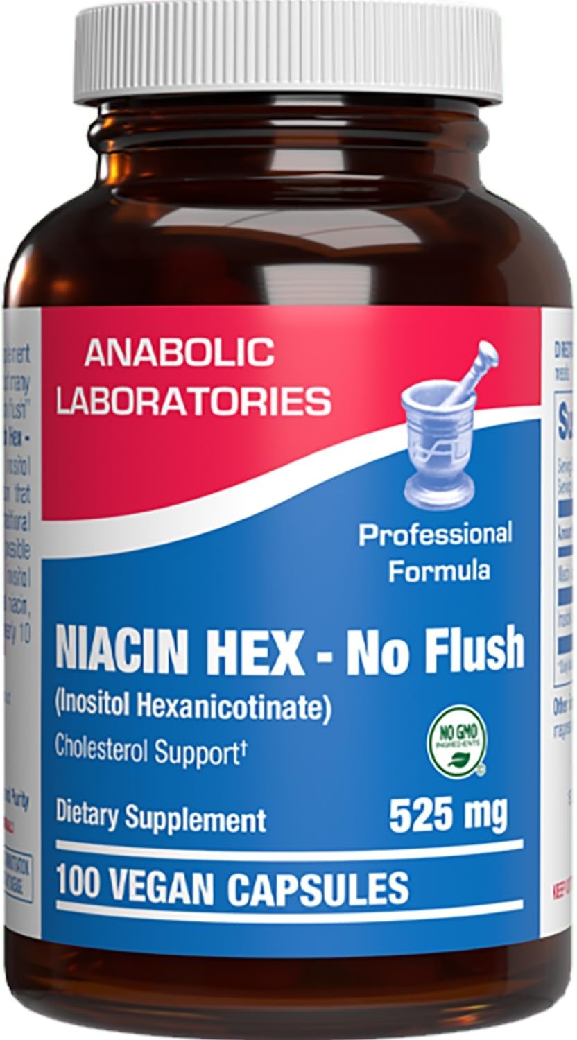Vitamina B3 Niacina Sin Enrojecimiento – Inositol Hexanicotinato – 100 Cápsulas Vegano