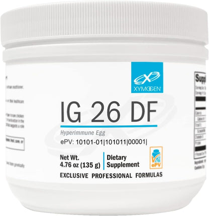 XYMOGEN IG 26 DF - Suplemento de Fibra Prebiótica con Inmunoglobulinas - Sabor Vainilla - 135 g – Image 1