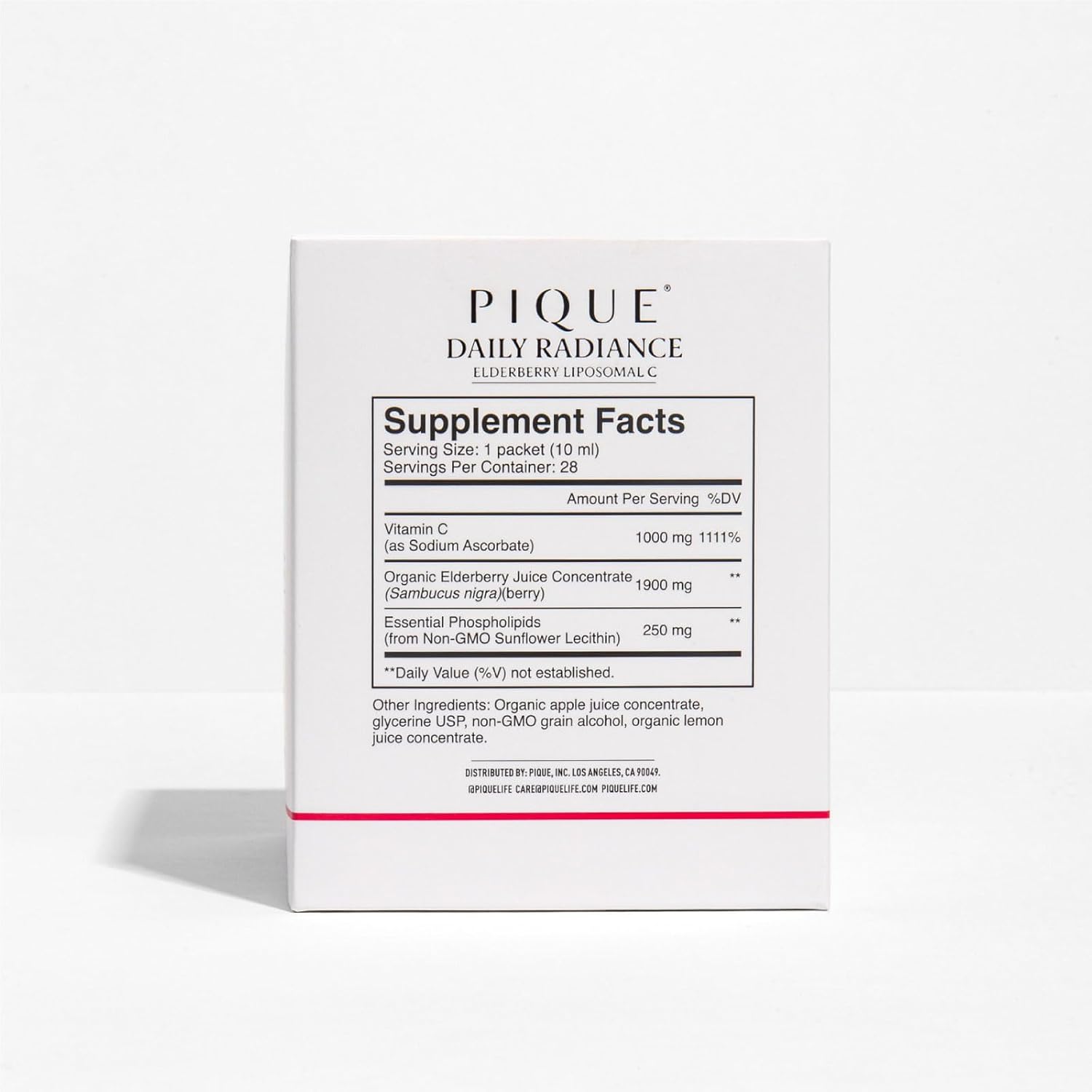PIQUE Daily Radiance Vitamina C Liposomal 1000 mg con Saúco, 28 Sobres