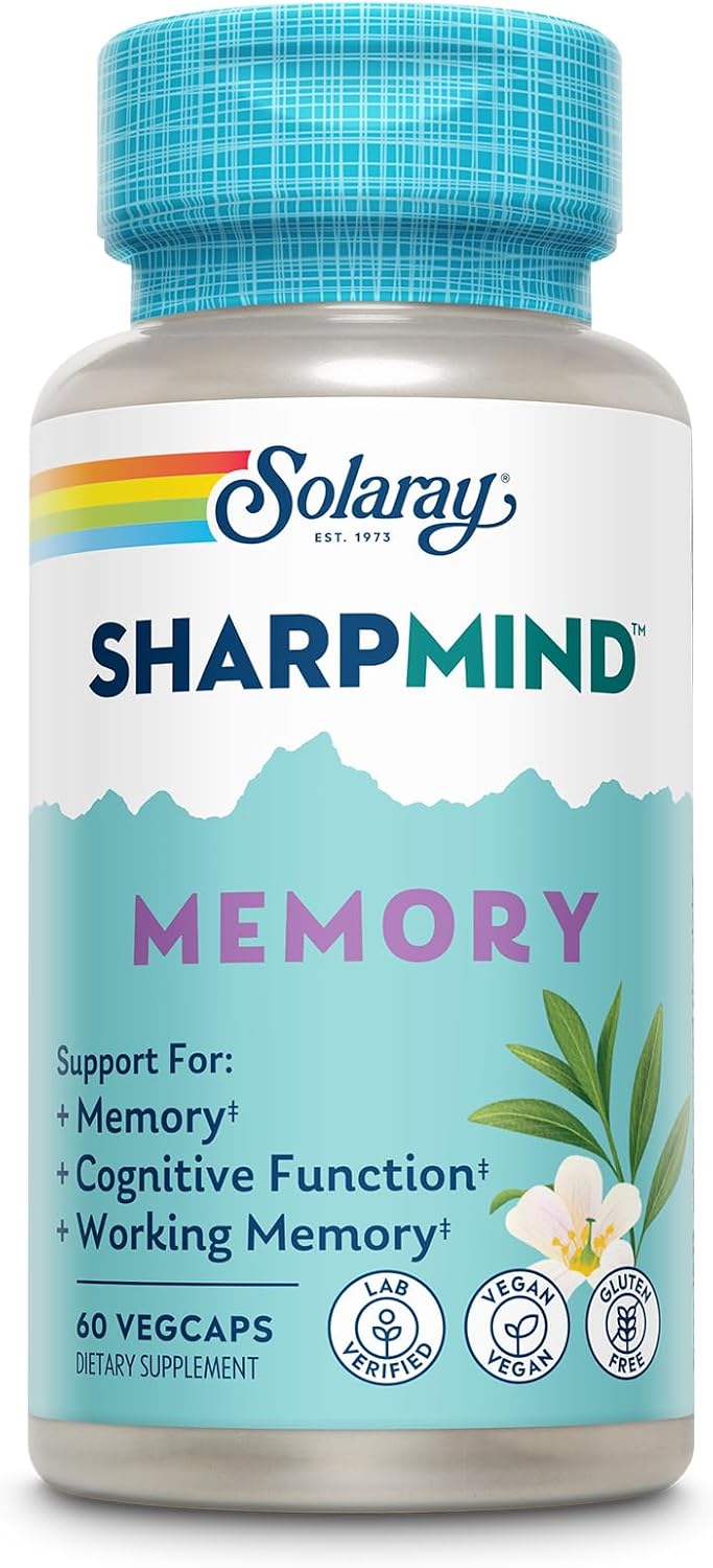 SOLARAY SharpMind Memory Formula - Complemento para la Memoria y Concentración - 60 cápsulas veganas