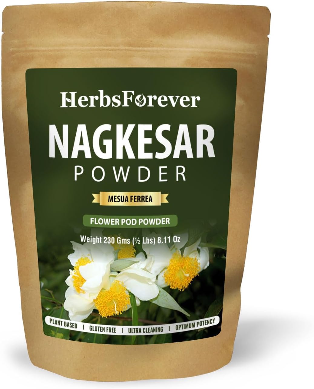Nagkesar (Mesua Ferrea) Flower Pod Powder - Wild Harvested, Non-GMO, Steam Treated - 16 oz (1 lb)