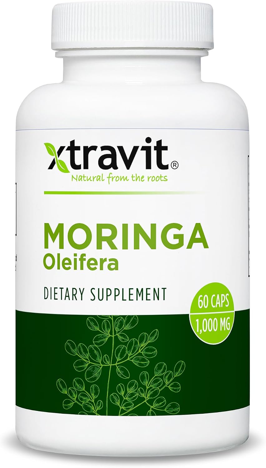 Xtravit Moringa Oleifera 1000 mg – 60 Cápsulas – Superalimento Natural Vegano