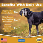 PeakTails Senior Multivitamin para Perros – 350 Comprimidos Masticables con MSM y Superóxido Dismutasa