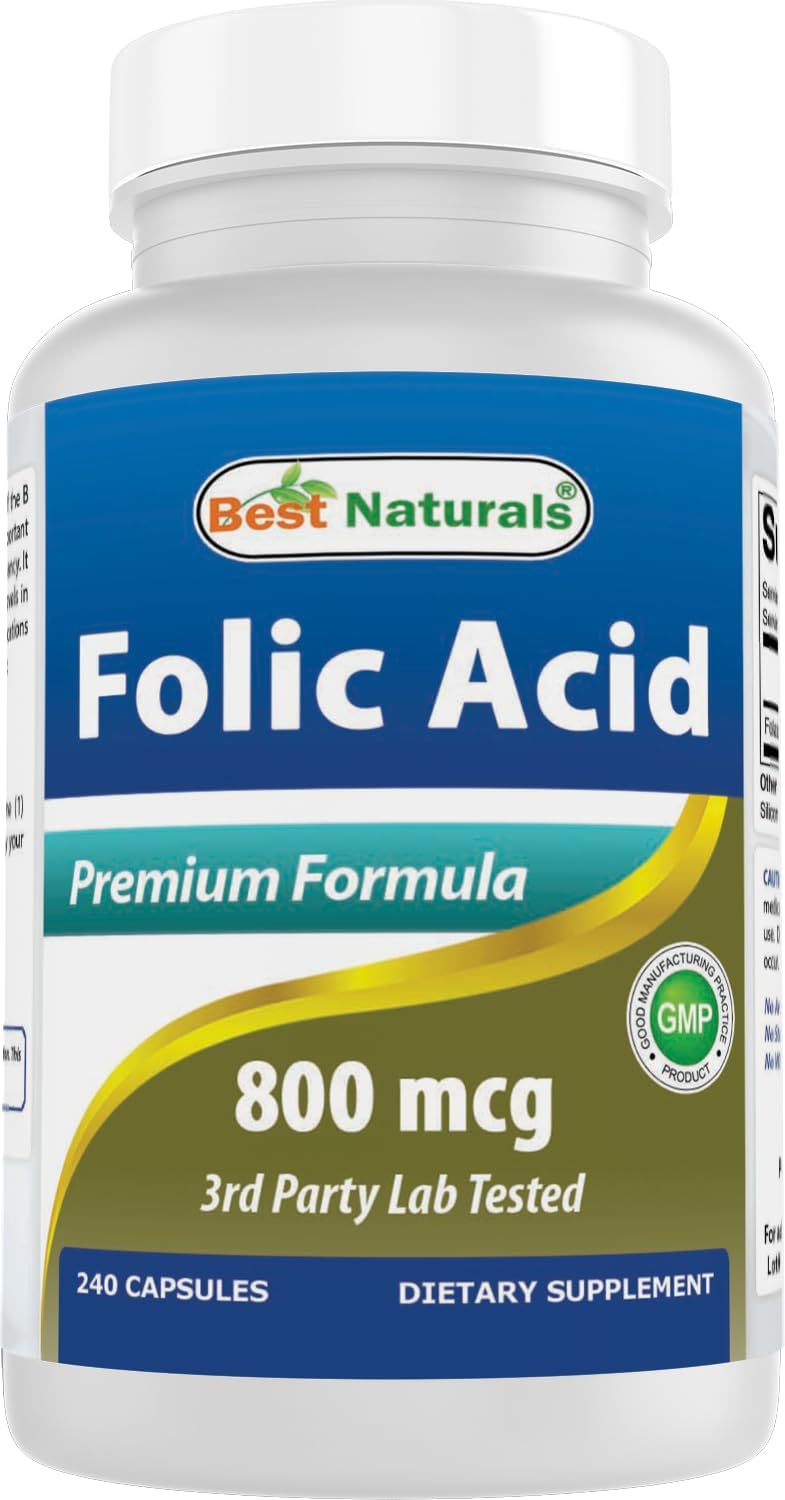 Folic Acid 800 mcg, 240 Capsules - Best Naturals