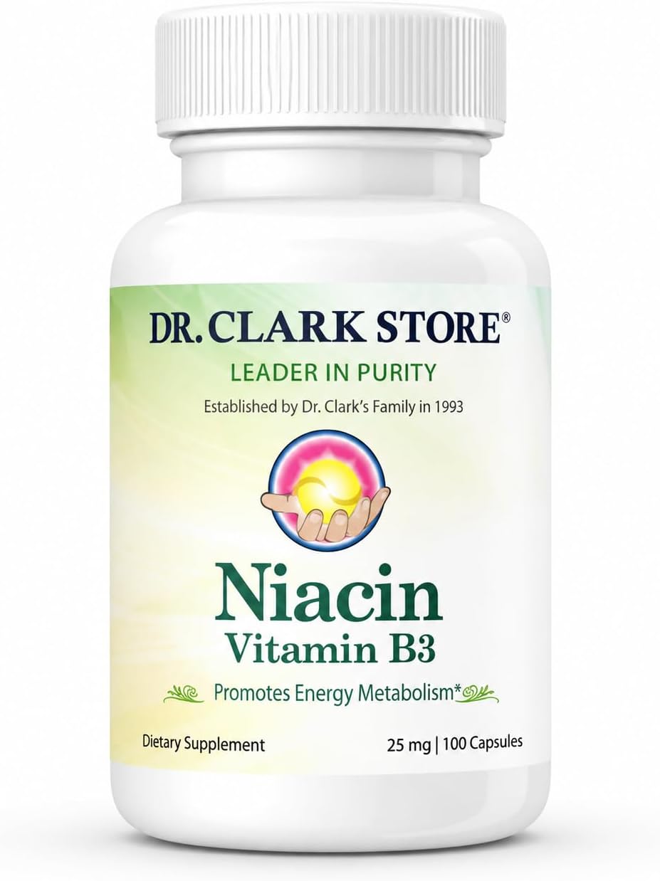 Dr Clark Niacina (Vitamina B3) 25 mg, 100 Cápsulas de Gelatina