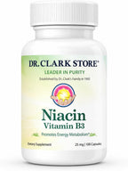 Dr Clark Niacina (Vitamina B3) 25 mg, 100 Cápsulas de Gelatina