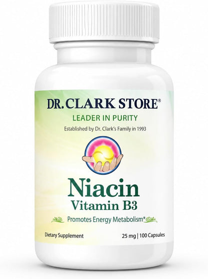 Dr Clark Niacina (Vitamina B3) 25 mg, 100 – Metabolismo energético normal – Image 1