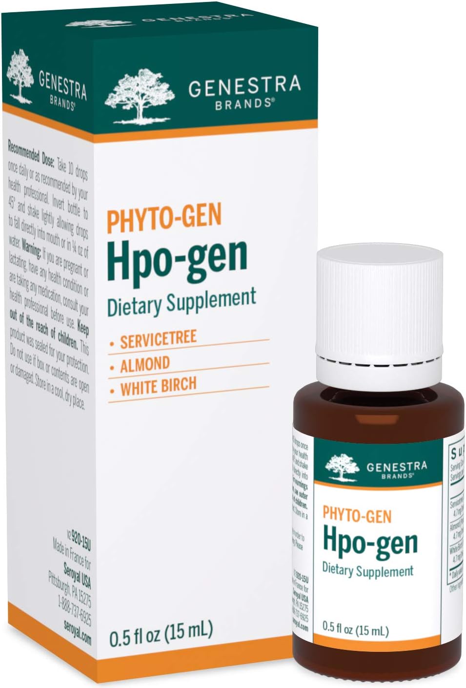 Genestra Brands Hpo-gen | Suplemento Herbal de Almendro, Abedul y Serbal | 15 ml
