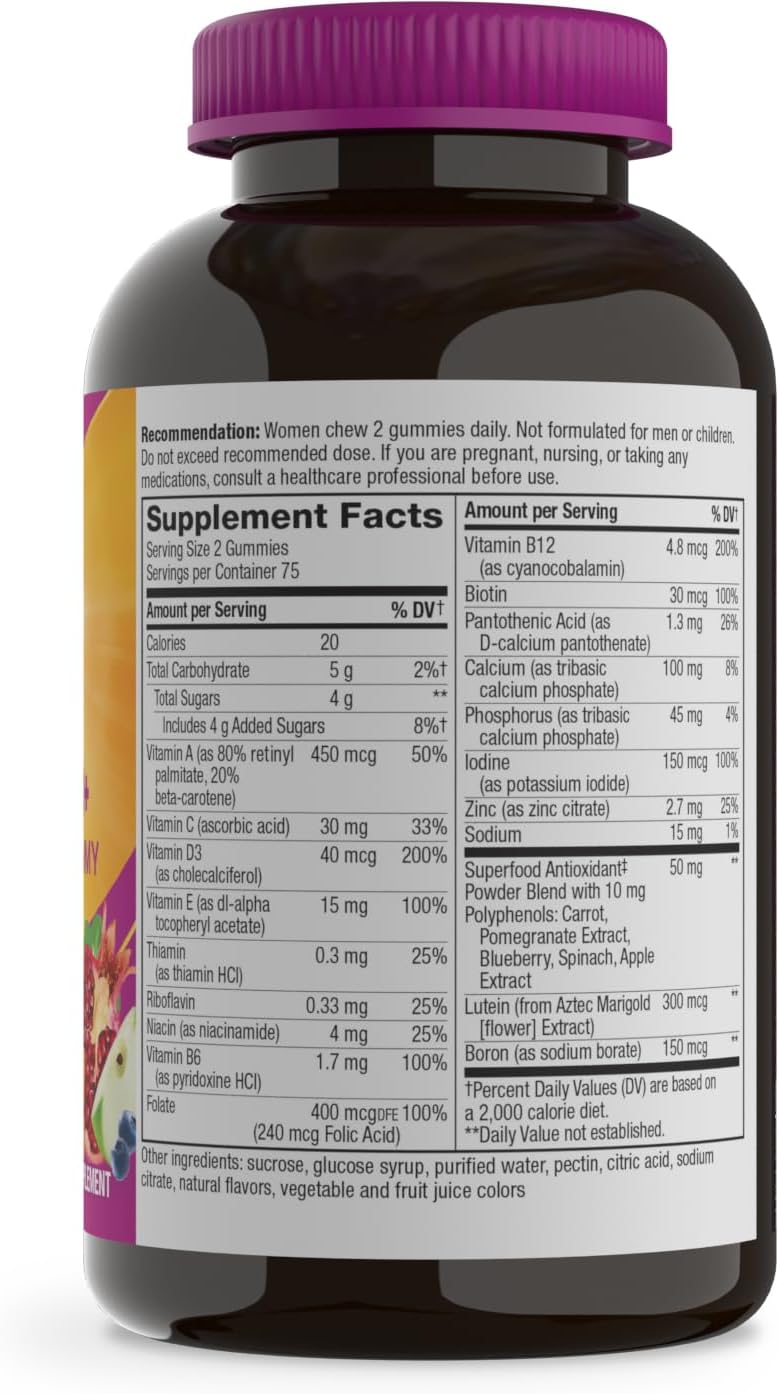 Nature's Way Alive! Multivitamínico Gummy para Mujeres 50+ - 150 Gominolas Sabor Bayas Mixtas