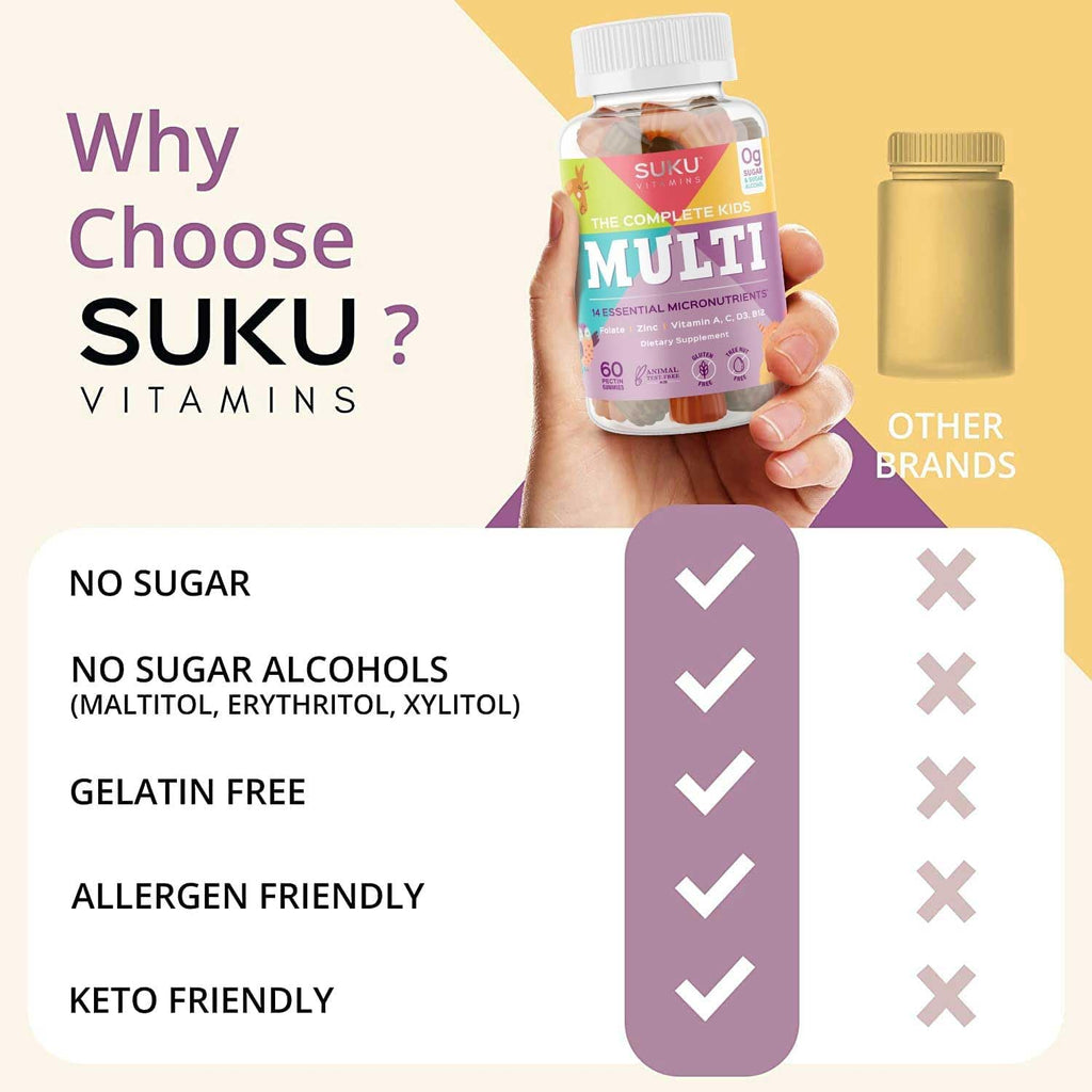 SUKU Gominolas Multivitamínicas para Niños - 60 unidades