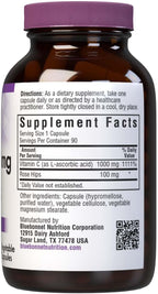 Bluebonnet Nutrition Vitamina C 1000 mg con Escaramujo – 90 Cápsulas Vegetales
