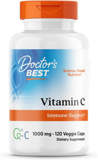 Doctor's Best Vitamina C 1000 mg - Ácido Ascórbico Q-C - 120 Cápsulas Veganas - No Transgénico, Sin Gluten, Sin Soja