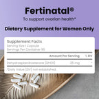 Fertinatal DHEA Micronizado 25mg para Mujer - Suplemento de Fertilidad Natural - 90 Cápsulas