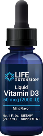 Life Extension Vitamina D3 Líquida (Menta), 2000 UI (50 mcg), 29.57 ml