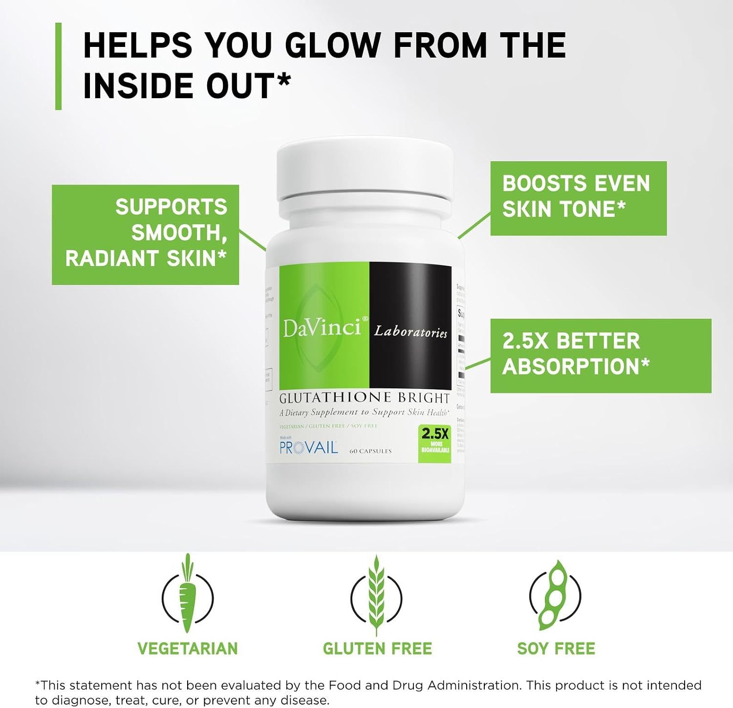 DAVINCI Labs - Glutathione Bright - 60 Cápsulas