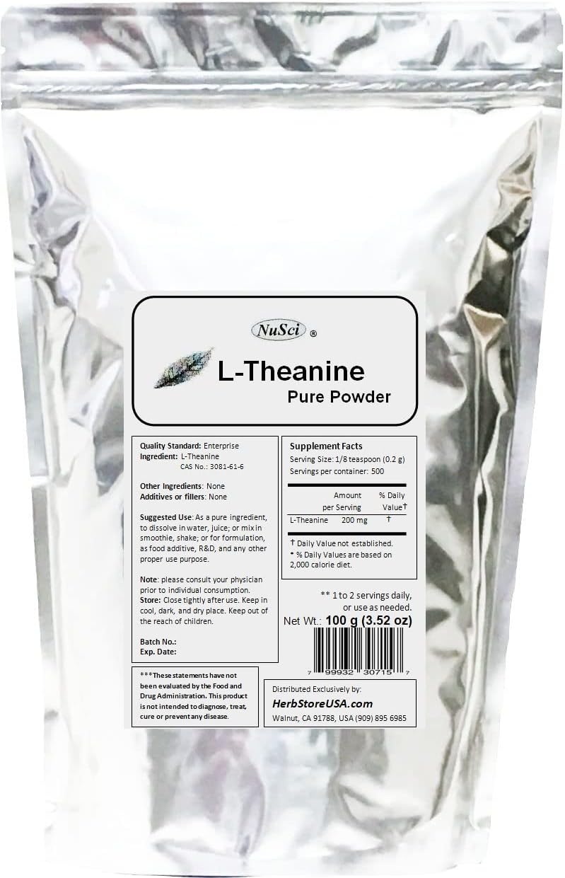 NuSci L-Teanina Pura en Polvo (227 g)