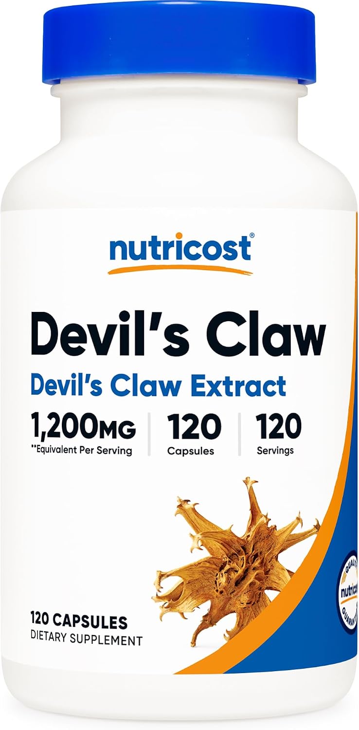 Nutricost Extracto de Garra del Diablo 120 Cápsulas - 120 Servicios por Envase - Vegetariano, Sin OGM y Sin Gluten