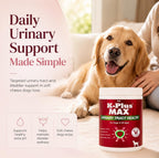 K-PLUS MAX Urinary Tract Health Soft Chews para Perros – Arándano, DL-Metionina y Citrato de Potasio – 90 Chews Blandos