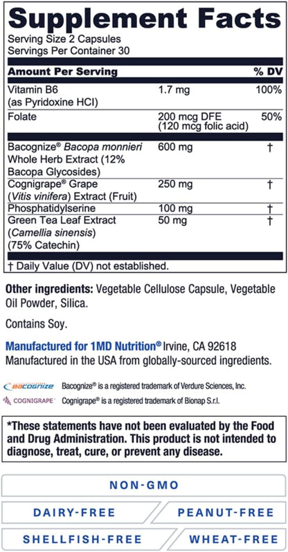 MindMD de 1MD Nutrition - Suplemento para la – Vitamina B6 : Contribuye al funcionamiento normal del sistema – Image 8