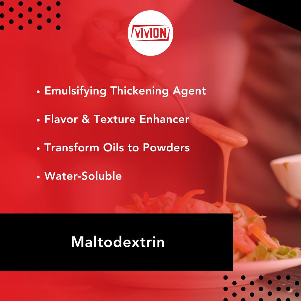 Vivion Maltodextrina en Polvo - 5 kg (11 lb) - No GMO - Agente de Carga, Espesante y Sustituto de Grasas