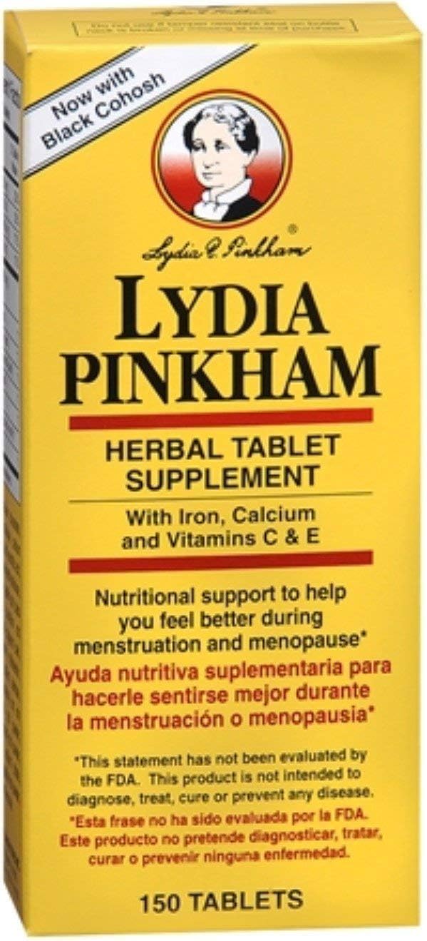 Lydia Pinkham Suplemento de tabletas herbales 150 tabletas (paquete de 6)