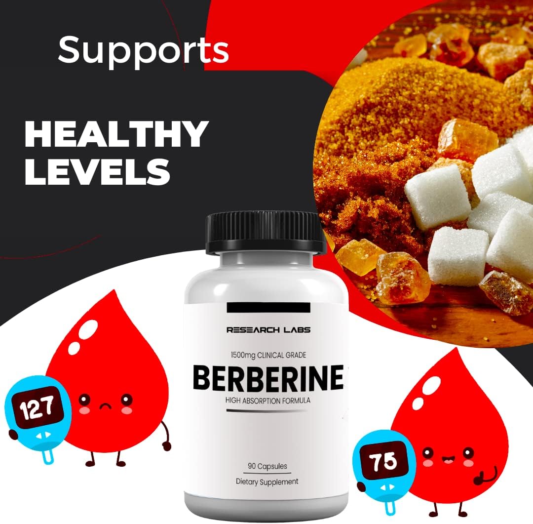 Research Labs Berberina 1500mg - Fórmula de Alta Absorción, 180 Cápsulas