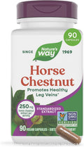 Nature's Way Horse Chestnut Extract, Premium, Standardized to 20% Aescin, Vegan, Gluten-Free, 90 Capsules