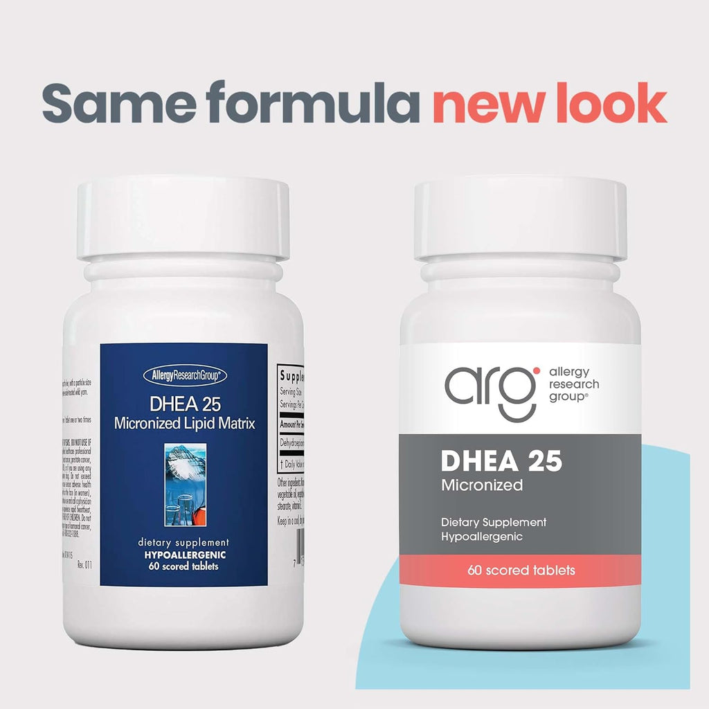 Allergy Research Group DHEA 25 mg Micronizado - Matriz Lipídica - 60 Cápsulas