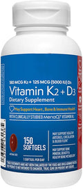 Vitamina K2 + D3 125 mcg (5000 UI) Cápsulas Blandas, 150 unidades
