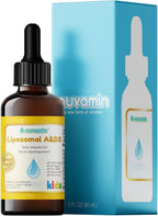Nuvamin Gotas Líquidas Liposomales de Vitamina A, D3 y K2 para Bebés, Niños y Adultos - 800 UI/mL, 60 ml, Sabor Limón