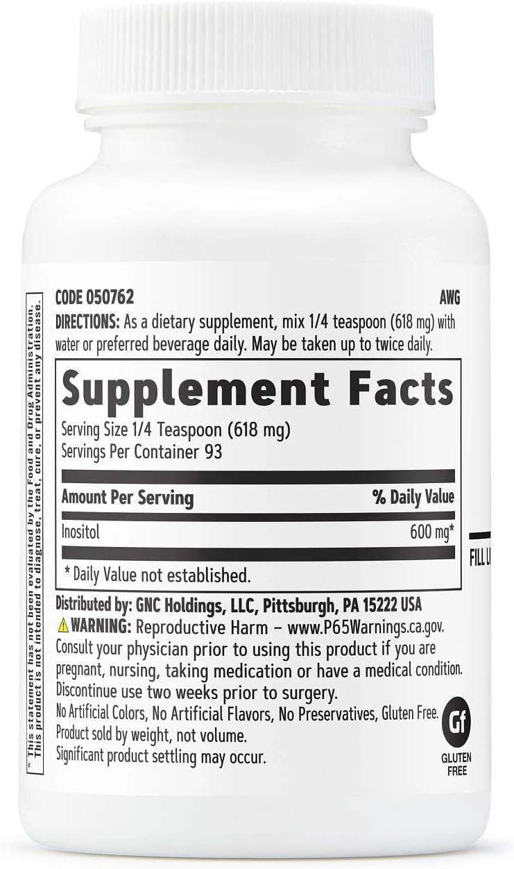 GNC Inositol en Polvo 600 mg, 93 Raciones