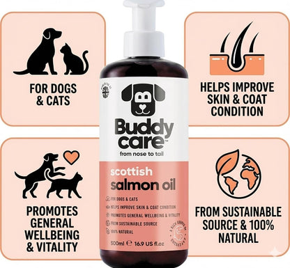 Buddycare Aceite de Salmón Escocés para Perros y Gatos (500 ml) – Image 4
