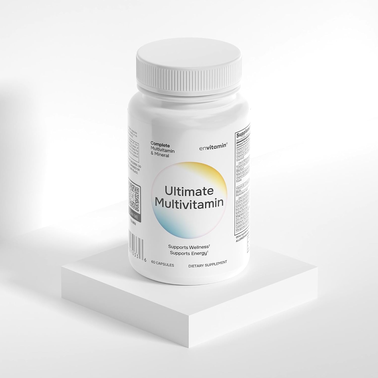 envitamin Ultimate Multivitamin Multimineral and Superfood con Mezcla de 42 Frutas y Verduras, 60 Cápsulas
