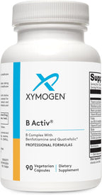 XYMOGEN B Activ - Complejo de vitaminas B para el metabolismo de carbohidratos - Apoya el sistema nervioso, la función adrenal e inmune - Sin gluten y vegetariano - 180 unidades (Envase de 1)