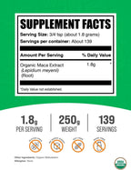 BulkSupplements Organic Maca Root Powder Extract - 250g