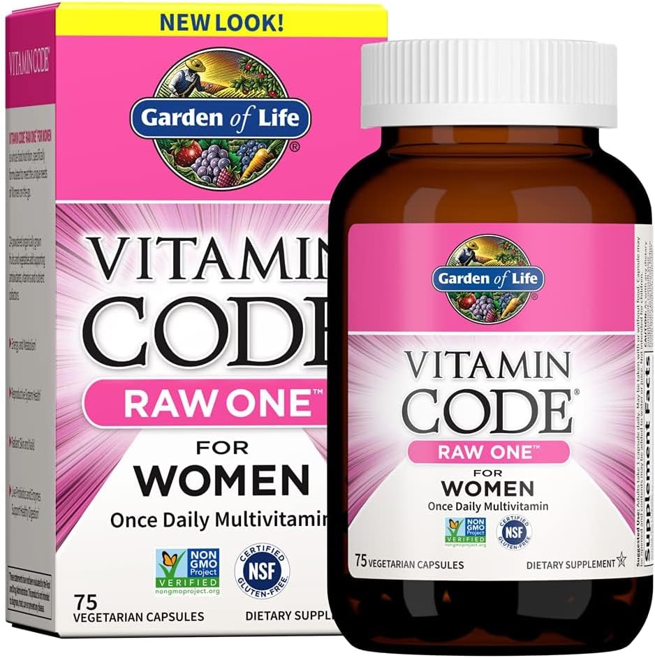 Garden of Life Vitamin Code RAW ONE for Women - Multivitamínico Diario con Probióticos, 75 Cápsulas