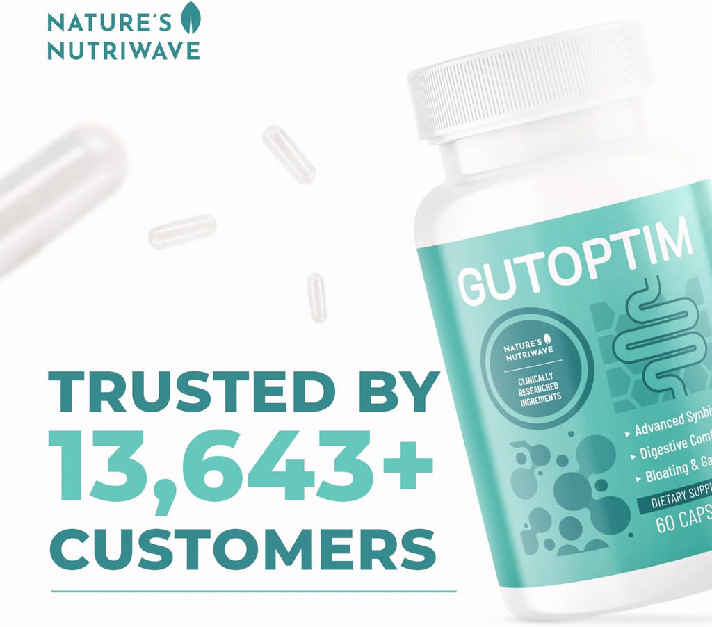 GutOptim – Cápsulas Prebióticas y Probióticas con Enzimas Digestivas, 60 Cápsulas