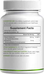 DEAL SUPPLEMENT Vitamina B1 500mg con Benfotiamina, 240 Cápsulas – Fórmula Mejorada 2 en 1