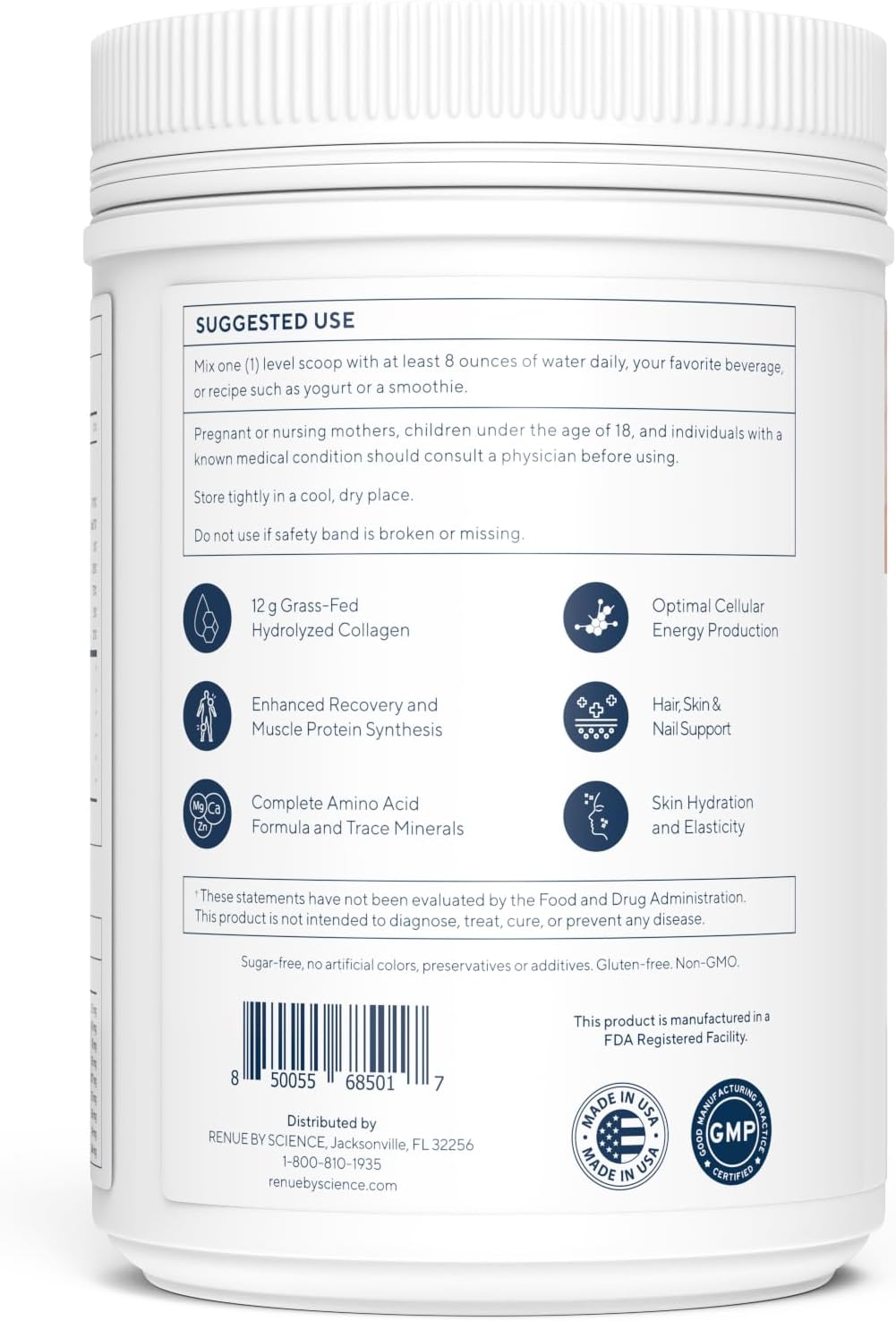 Renue By Science Skin & Body Essentials - Colágeno, Creatina, BCAA y Electrolitos, Sabor Chocolate