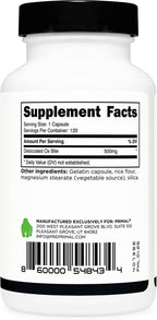 Primal Ox Bile (120 Cápsulas, 500 mg por Porción) – Sin Gluten, Sin OGM, Probado por Terceros