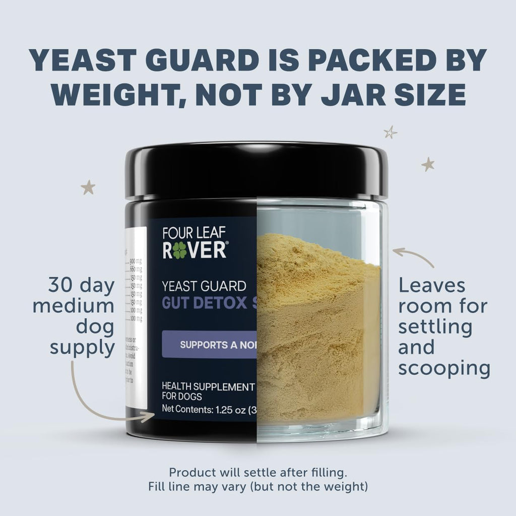 Four Leaf Rover Yeast Guard - Apoyo para la Piel y Orejas de Perros - Formulado por Veterinarios con Hierbas Orgánicas - 30 Días